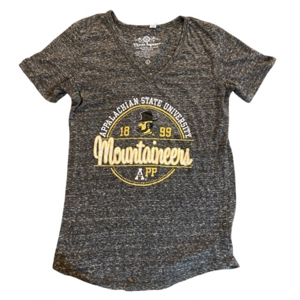 Appalachian State University Mountaineers T-Shirt Large Slim Fit Gray College